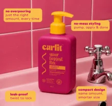 Pump packaging benefits for Curlit Wavy Leave-In Conditioner
