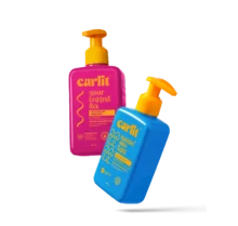 Curlit Wavy Hair Styling Kit with pump-packaged leave-in conditioner and styling gel