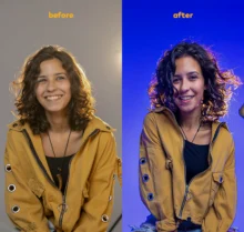 Before-and-after wavy hair result using the Curlit Wavy Hair Styling Kit