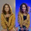 Silky curly hair transformation before and after using Curlit styling products, showcasing improved hair health and enhanced volume for natural curls, perfect for curly hair care.